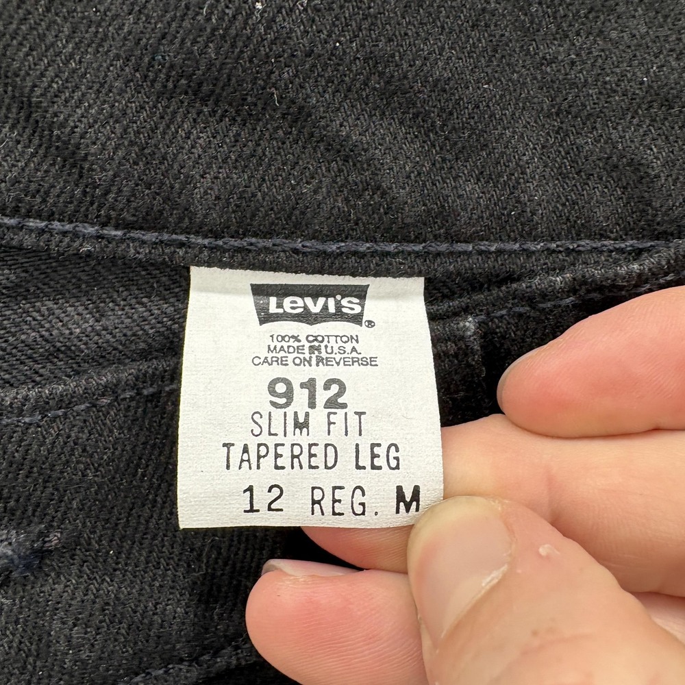 Vintage Levis 912 Jeans Womens 12 Black Slim Fit Tapered Leg Orange Tab Made USA - Picture 4 of 15